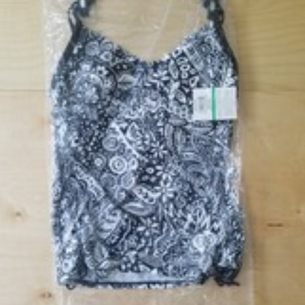 24th & Ocean Women's Paisley Patch Shirred Tankini